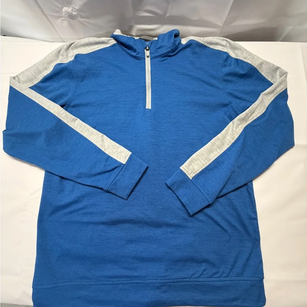 Puma Athletic Men’s Blue Quarter-Zip Sweater with Gray‎ Trim